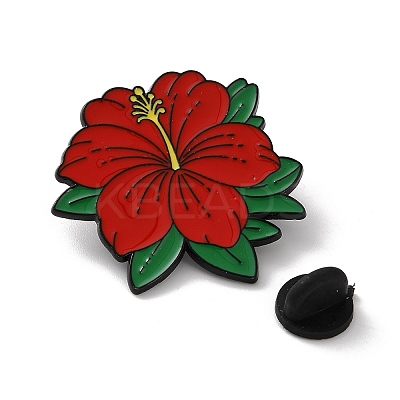 Hawaii Hibiscus Flower Enamel Pins JEWB-Z048-05EB-03-1