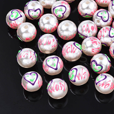 ABS Plastic Imitation Pearl Beads KY-N015-108-1