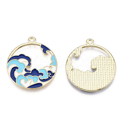 Chinese Style Alloy Enamel Pendants ENAM-M043-03G-01-RS-1