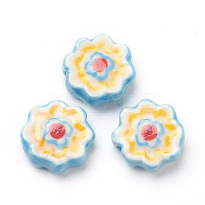 Handmade Porcelain Flower Beads Strands PORC-G006-14A-1