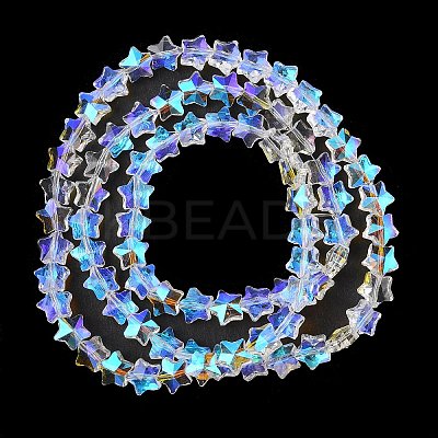 Electroplate Transparent Glass Beads Strands EGLA-U004-03A-HP03-1