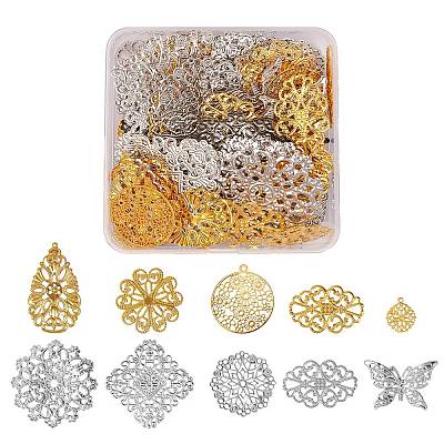 100 Pcs 10 Styles Iron Links IFIN-SZ0001-009-1