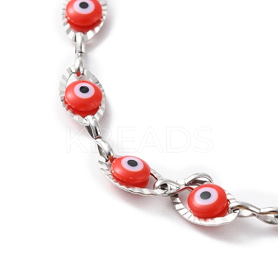 Evil Eye Plastic Link Chain Necklace NJEW-H169-03P-03-1
