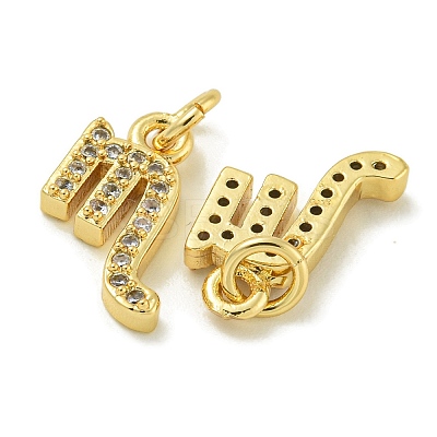 Rack Plating Brass Micro Pave Cubic Zirconia Pendants KK-K386-02A-G-1