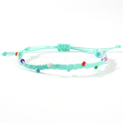Glass Beads Braided Bead Bracelets TN6908-7-1