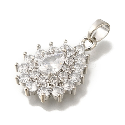 Rack Plating Brass Micro Pave Cubic Zirconia Pendant KK-H485-39P-1