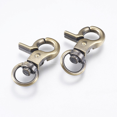 Tibetan Style Alloy Swivel Lobster Claw Clasps LS-PALLOY-L206-01AB-1