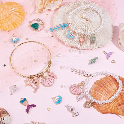 DIY Ocean Theme Bracelet Bangle Making Kit DIY-SZ0009-35-1