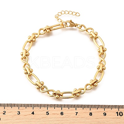 304 Stainless Steel Oval & Infinity Link Chain Bracelets for Women BJEW-K226-14A-G-1