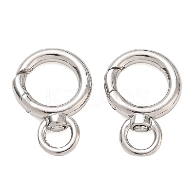 Rack Plating Brass Spring O Ring Clasps with Swivel Ring KK-CBAB1AF-09P-1