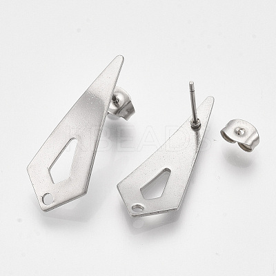 Non-Tarnish 201 Stainless Steel Stud Earring Findings X-STAS-S079-54B-1