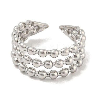 Non-Tarnish 304 Stainless Steel Open Cuff Ring RJEW-C067-24P-1