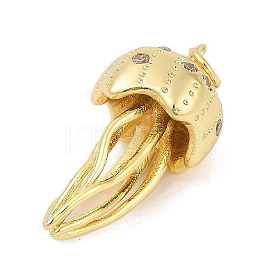 Brass Micro Pave Cubic Zirconia Pendants X-KK-U058-52G-1