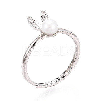 Adjustable 925 Sterling Silver Cute Bunny Ear Rings STER-T008-90P-1