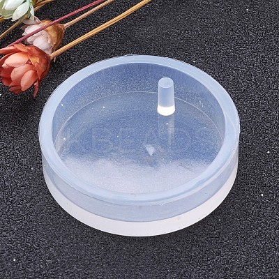 Flat Round Shape DIY Pendant Silicone Molds X-AJEW-P038-02-1