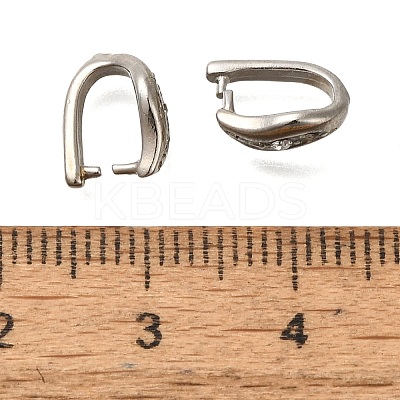 Eco-Friendly PVD Vacuum Plating & Long-Lasting Plated Brass with Rhinestone Pinch Bails KK-S402-04P-NR-1