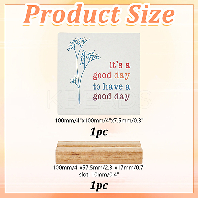 1Pc Porcelain It's a Good Day Sign Inspirational Desk Art Decor for Home Office AJEW-AR0004-90-1