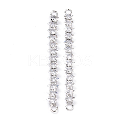 Brass Clear Horse Eye Cubic Zirconia Links Connectors ZIRC-G170-21P-1