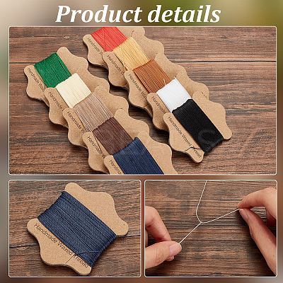 10 Cards 10 Colors Round Waxed Nylon Cord Sets YC-PH0002-42-1