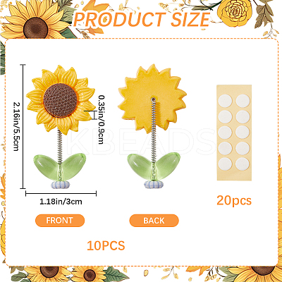 Resin Sunflower Decoration for Car AJEW-CN0003-15-1