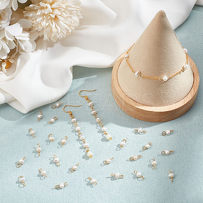 40Pcs Natural Cultured Freshwater Pearl Connector Charms FIND-AB00053-1