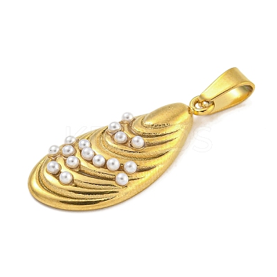 Teardrop Ion Plating(IP) 304 Stainless Steel Pendants STAS-U024-05G-1