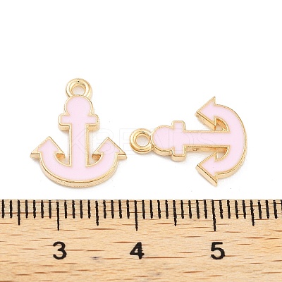 Light Gold Plated Alloy Enamel Charms ENAM-M219-07KCG-03-1