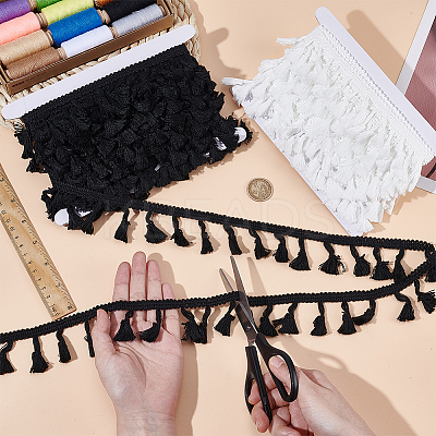 2 Colors Cotton Fringe Lace Trim Ribbon OCOR-GA0002-45-1