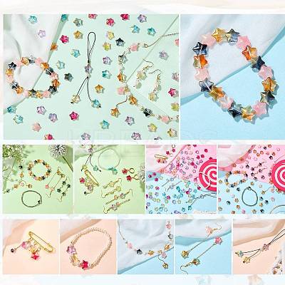 100Pcs Gradient Color Handmade Lampwork Beads DIY-SZ0010-51B-1