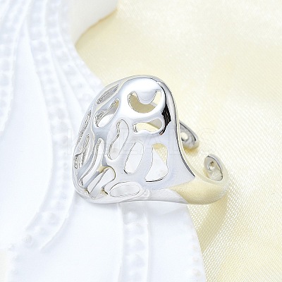 Brass Cuff Rings for Women RJEW-G347-14P-1