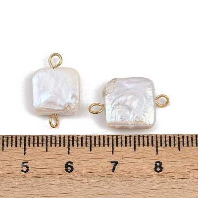 Natural Freshwater Pearl Keshi Pearl Square Connector Charms STAS-D378-10G-1