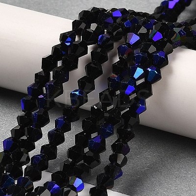 Opaque Solid Color Electroplate Glass Beads Strands EGLA-A039-P2mm-L17-1