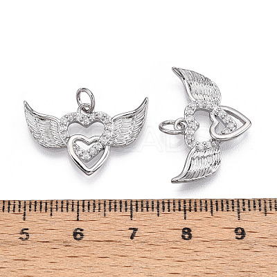 Brass Micro Pave Cubic Zirconia Pendants ZIRC-T016-03P-1