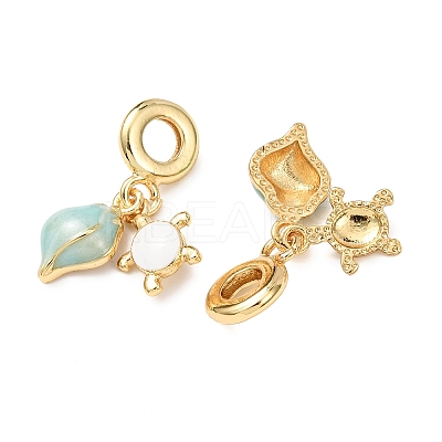 Ocean Brass Enamel European Dangle Charms KK-H278-06G-1