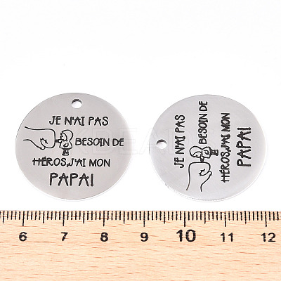 Non-Tarnish 201 Stainless Steel Pendants STAS-T064-38P-13-1