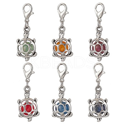 10Pcs Natural Fire Crackle Agate Beads Pendant Decorations HJEW-JM03139-S-1