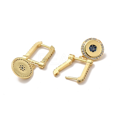 Brass Cubic Zirconia Hoop Earrings KK-H433-57G-1