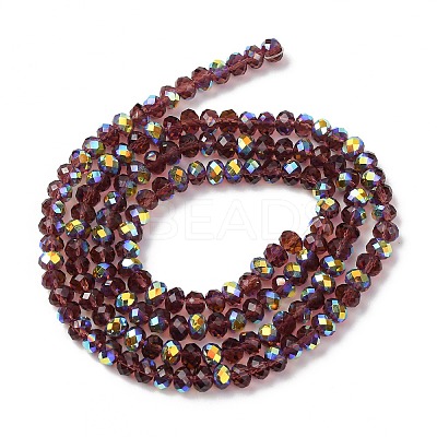 Electroplate Transparent Glass Beads Strands EGLA-A046-01A-14-1