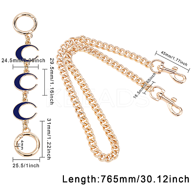 Alloy Curb Chain Bag Handles FIND-WH0120-77D-1