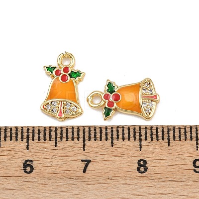 Brass Micro Pave Cubic Zirconia Charms KK-Z129-01G-02-1