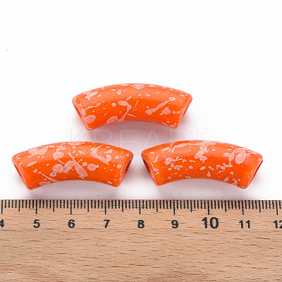 Opaque Spray Painted Acrylic Beads MACR-S372-001F-B09-1