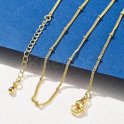 2MM Brass Satellite Chain Necklaces for Women NJEW-D302-49G-1