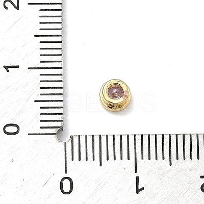 Flat Round Brass Micro Pave Cubic Zirconia Cabochons KK-P345-13G-A01-1