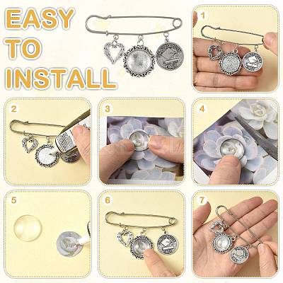 DIY Flat Round Alloy Commemorative Photo Pendants Making Kits DIY-FS0009-23-1