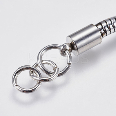 Tarnish Resistant 304 Stainless Steel Round Snake Chain Bracelet Making X-STAS-F139-056P-B-1