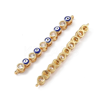 Brass Pave Clear Cubic Zirconia Connector Charms KK-E068-VF285-1