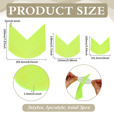3Pcs Acrylic Multifunction Rulers DIY-WH0349-411-1