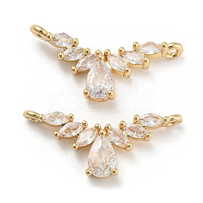 Brass Pave Clear Cubic Zirconia Pendants KK-Q789-08G-1