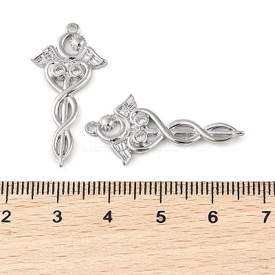 Brass Micro Pave Clear Cubic Zirconia Pendants KK-Q816-16P-1