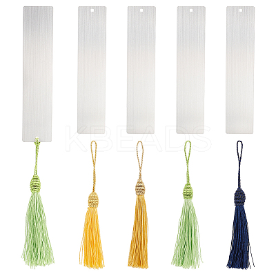 Stainless Steel Brushed Blank Bookmarks AJEW-UN0001-46-1